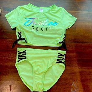 Girls 2 piece JUSTICE swimsuit M(10)
